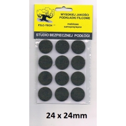 FILC Podkładki filcowe 24x24mm BRĄZOWE / blister 12 szt / podkładki meblowe samoprzylepne / 4444 / OKRĄGŁE